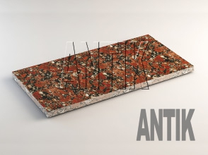 Granite Rosso Santiago facing tile 600x300x20