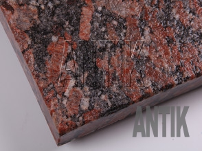 Shot blastin granite paving tile Rosso Santiago 300x300x30